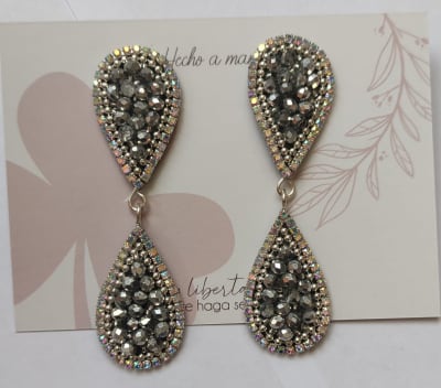 Aros gotita doble plateada1