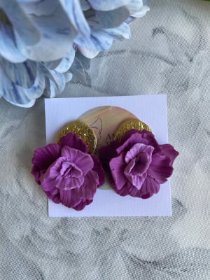 Flor grandes magenta círculo dorado1