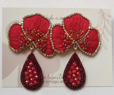 Aros Flor Orquídea rojo1