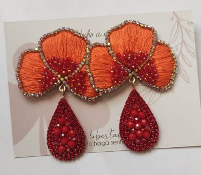 Aros Flor Orquídea naranjo1