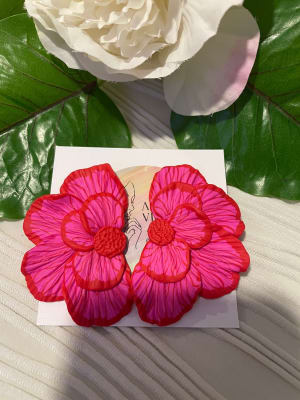 Maxi media flor fucsia y rojo 11