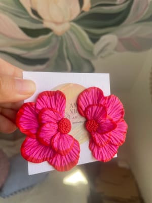 Maxi media flor fucsia y rojo 21