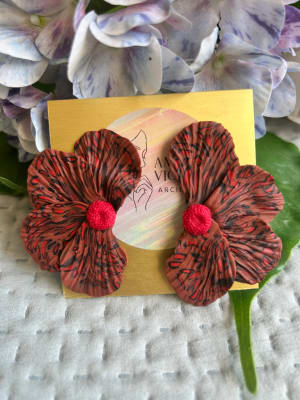 Aros maxi media flor animal prints marrón1