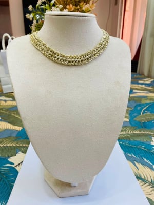 Choker tejido dorado1