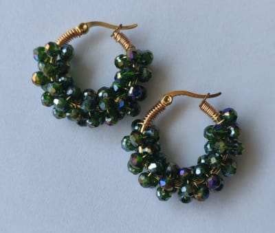 Aros Argollitas Petunia verde oscuro1
