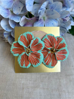 Maxi flor naranjo turquesa1