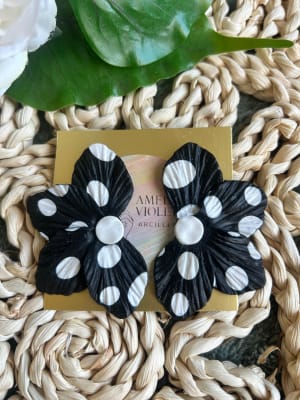 Maxi media flor negra lunares1