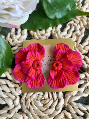 Maxi media flor rojo fuccia1