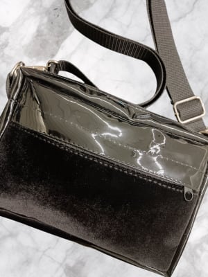 Bandolera charol y terciopelo negro1