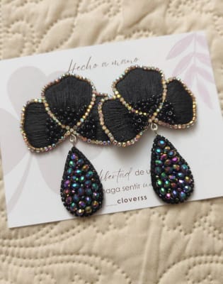 Aros Flor Orquídea Grande negro1