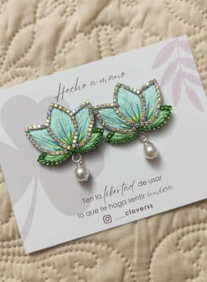 Aros Flor de Loto turquesa CLO1