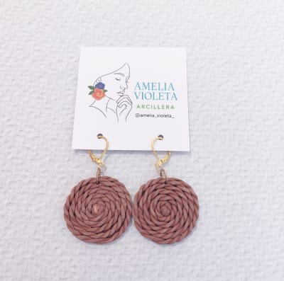 Aros Círculo tejido colgante1