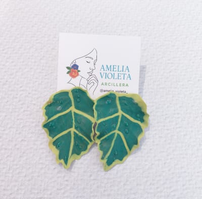Aros Hoja grande verde y verde manzana1