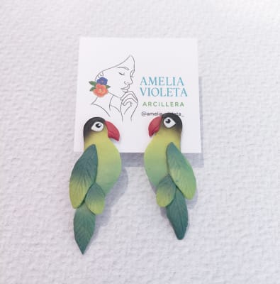 Aros Loros tonos verdes grandes1