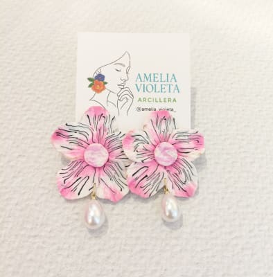 Aros Maxi flor con perla1