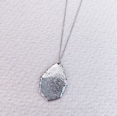 Collar Gota plateada colgante1