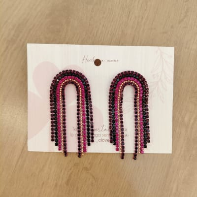 Aros Cascada grande tonos morados1