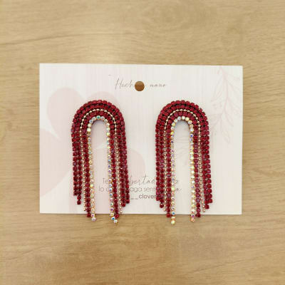 Aros Cascada grande tonos burdeos1