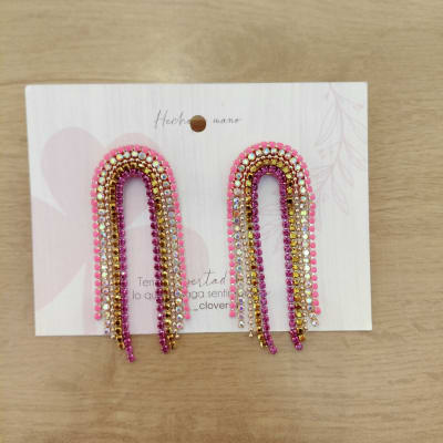 Aros Cascada grande tonos rosados1