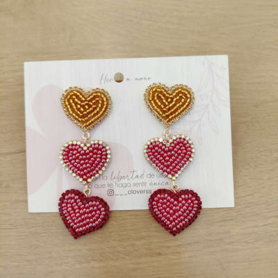 Aros Triple Corazón colgante1