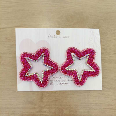 Aros Estrella grande fucsia1