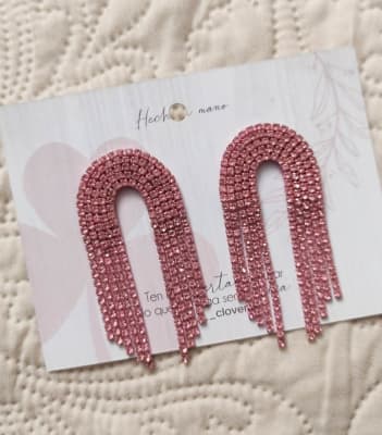 Aros Cascada grande rosada 21