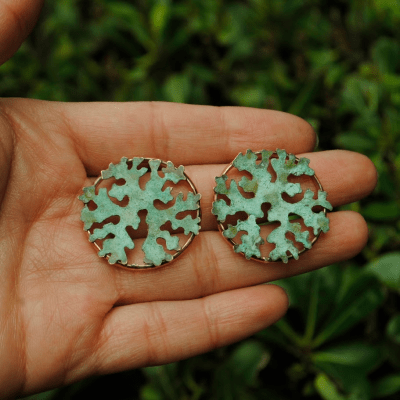 Aros Líquenes patinados argolla de cobre1