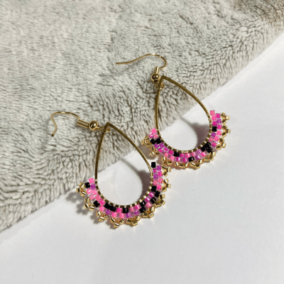 Aros Gota mix fucsia1