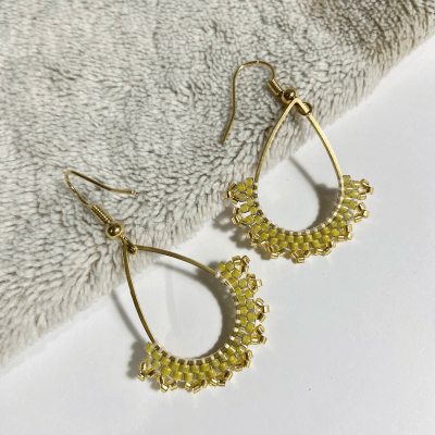 Aros Gota verde musgo claro1