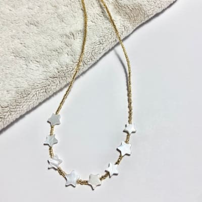 Collar Concha Estrella dorado 36 cm más alargue1