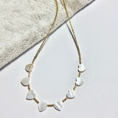 Collar Concha Corazón dorado 36 cm más alargue1