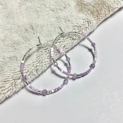 Aros Argolla lila brillante piedras1