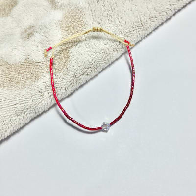 Pulsera Bicone roja1