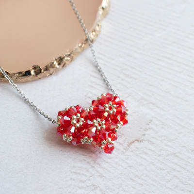 Collar Corazón 3D rojo1