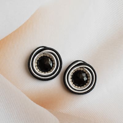 Aros Topito Bicolor negro y blanco1