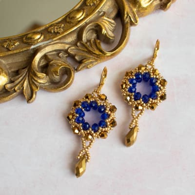 Aros Atrapasueños dorado y azul1