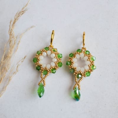 Aros Atrapasueños verde y blanco1