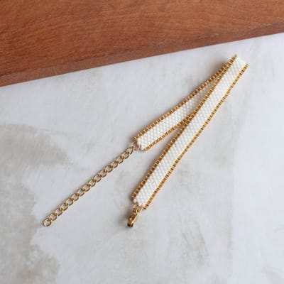 Pulsera Jane blanco y dorado1