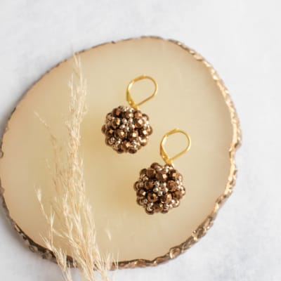 Aros Esfera Corta dorado1
