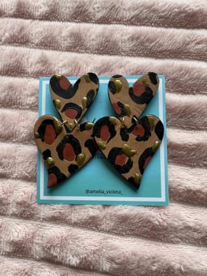 Aros Corazón Doble animal prints1