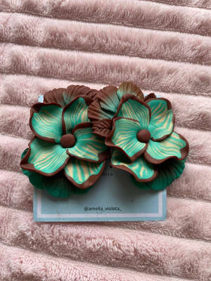 Aros Cascada turquesa y marrón1