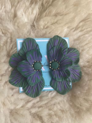 Aros Media Flor verde morado1