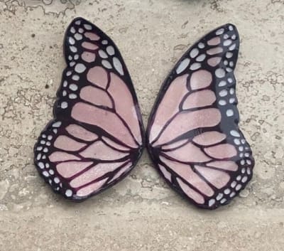 Aros Mariposa Arcilla Polimérica Resinada rosado1