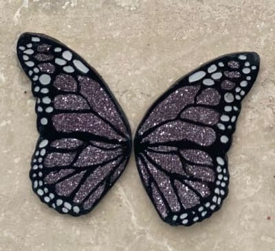 Aros Mariposa Arcilla Polimérica Resinada morado1