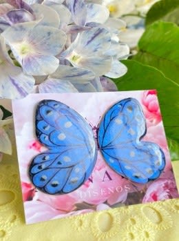 Aros Alas Mariposa color azul metalizado1