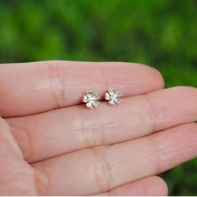Aros Mini Flores de Plata1