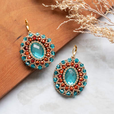 Aros Bordados calipso y terracota1