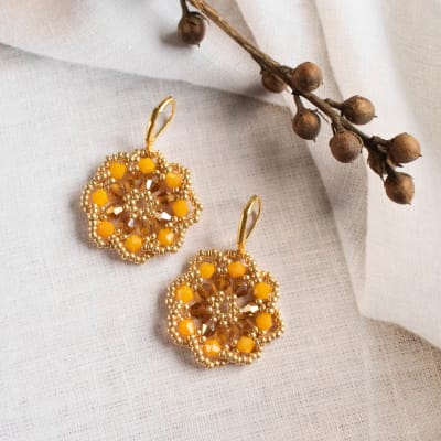 Aros Rueda mostaza y beige1