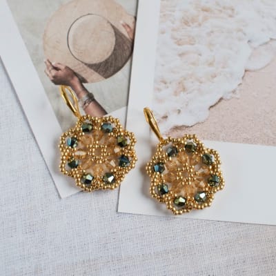 Aros Rueda verde y beige1