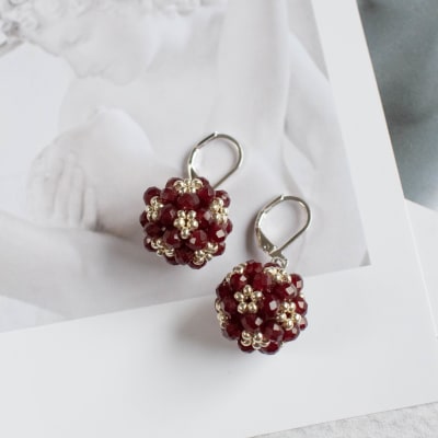 Aros Esfera Corta rojo oscuro1